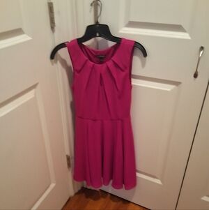 Express Fit And Flare Sleeveless Dress Fushia Color